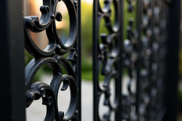 고급 주택 장식용 대문 - 단조 철제 예술 작품